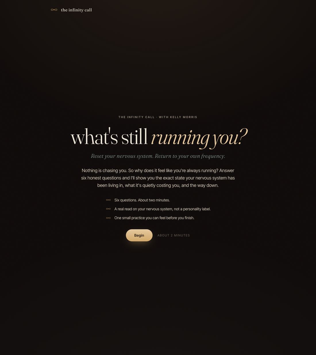 The Infinity Call — What Is Still Running You